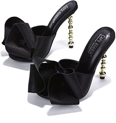 Cape Robbin Salsa Sexy High Heels Open Toe Oval Pumps BLACK (5.5, BLACK)