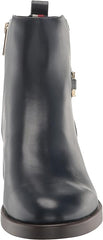 Tommy Hilfiger Imiera Navy Blue Round Toe Pull On Zip Closure Ankle Boot