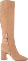 Sam Edelman Faren Golden Caramel Squared Toe Block Heeled Knee High Fashion Boot