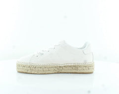 Sam Edelman Dylann White Leather Espadrille Heeled Lace Up Low Top Sneakers