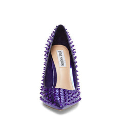Steve Madden Vala-S Purple Stud Printed High Stiletto Pointed Toe Dress Pumps