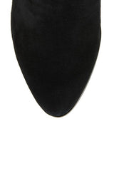 Vince Camuto Nestel Black Suede Fashion Rounded Toe Block Heel Knee High Boots