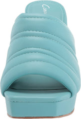 Circus by Sam Edelman Marlie Calypso Blue Slip On Open Toe Block Heeled Sandals