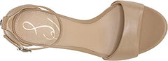 Sam Edelman Robyn Beige Buckled Ankle Strap Open Toe High Block Heel Sandals