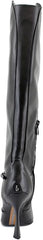 Sam Edelman Elia Black Leather Wide Calf Pointed Toe Stiletto Heeled Tall Boots