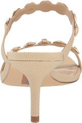 Sam Edelman Palma Banana Cream Squared Open Toe Strappy Kitten Heeled Sandals