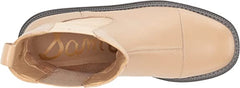 Sam Edelman Wellington Sesame Leather Block Heel Closed Toe Pull On Ankle Boots