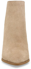 Steve Madden Taylen Tan Suede Zipper Closure Pointed Toe Collar Notched Boots