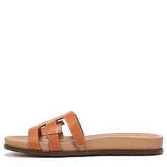 Sam Edelman Nettie Saddle Leather Slip On Open Toe Flats Slides Sandals
