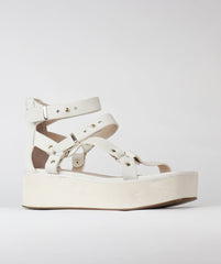 Cecelia New York Mighty Alabaster Buckle Ankle Strap Open Toe Platform Sandals