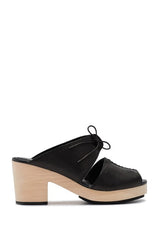 Kelsi Dagger Brooklyn Black Open Toe Lace Up Ankle Heeled Platform Sandals