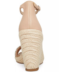 Steve Madden Submit Nude Rhinestone Fashion Open Toe Espadrille Wedge Sandals