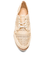 Schutz Jules Platform Oxford Natural Nude Wedge Espadrille Fashion Sneaker