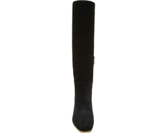 Sam Edelman Leigh Black Suede Squared Toe Spool Heel Knee High Fashion Boots