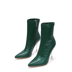 Renee Ankle Boot Pointed Toe Perspex Clear Stiletto Heel Ankle Fashion Booties