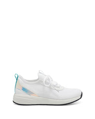 Vince Camuto Arielinda White Iridescent Fashion Textile Lace Up Platform Sneaker