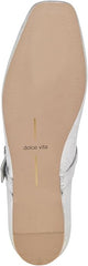 Dolce Vita Rodni Silver Distressed Leather Mary Jane Squared Toe Ballet Flats