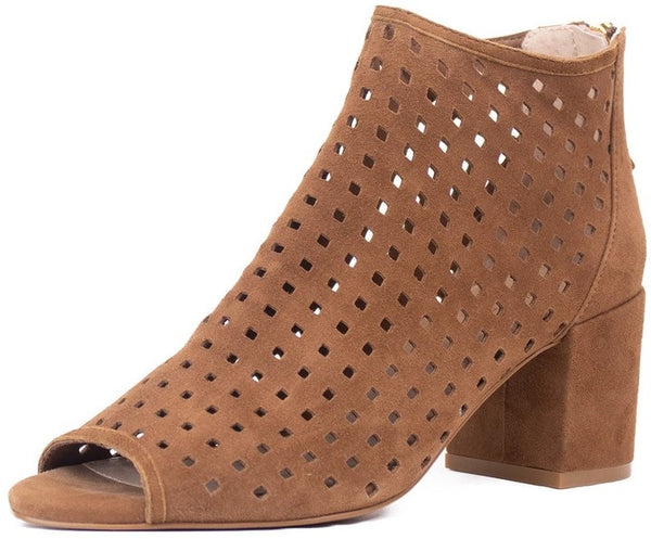 Cecelia New York Nikki Womens Bootie Laser Cut Peep Toe Open Toe Pump Ankle Boot