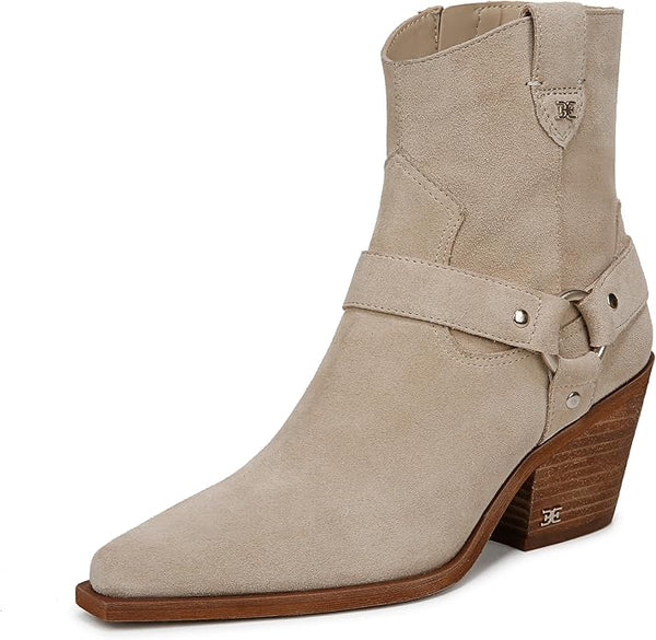 Sam Edelman Winston Amarillo Sand Pointed Toe Block Heeled Western Ankle Booties