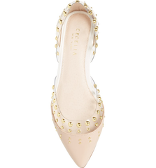 Cecelia New York Min Ballet Flats Clear Chic Pointed Shoe Bare Clear Alabaster