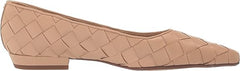 Sam Edelman Joy Macadamia Pointy Toe Low Block Heel Slip On Leather Ballet Flats