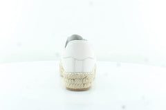 Sam Edelman Dylann White Leather Espadrille Heeled Lace Up Low Top Sneakers