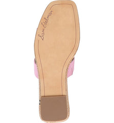Sam Edelman Vena Pink Orchid Comfort Mid Heel Double-Strap Wedge Heeled Sandals