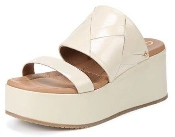 Sam Edelman Sasha Stone Slip On Open Toe Strappy Wedge Heel Platforms Sandals