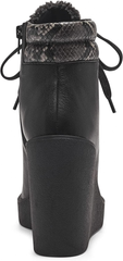 Jessica Simpson Maelyn Wedge Platform Almond-Toe Lace-up Ankle Boots Black Combo