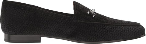 Sam Edelman Loraine Black Embossed Velvet Almond Toe Slip On Classic Loafers