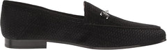 Sam Edelman Loraine Black Embossed Velvet Almond Toe Slip On Classic Loafers