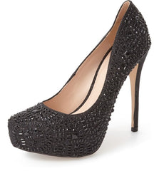 Lauren Lorraine Vanna High Platform Pump Rhinestone High Heel Prom Shoes Formal
