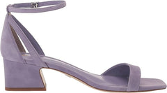 Sam Edelman Wilson Purple Iris Ankle Strap Squared Open Toe Block Heeled Sandals