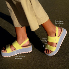 REEF  Water Vista Fog Fashion SlingBack Platform Open Toe Rubber Higher Sandals 10