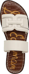 Sam Edelman Gabi Modern Ivory Double Strap Open Toe Slip On Flat Slides Sandals