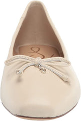 Sam Edelman Marisol Modern Ivory Square Toe Slip On Classic Leather Ballet Flats