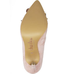 Charles David Preston BLUSH Nude Suede Pointed Toe Stiletto Pump