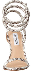 Steve Madden Bali Black/White Snake Stiletto Heel Ankle Strap Heeled Sandals