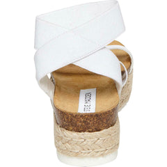 Steve Madden Kimmie White Rounded Open Toe Platform Espadrille Wedge Sandals