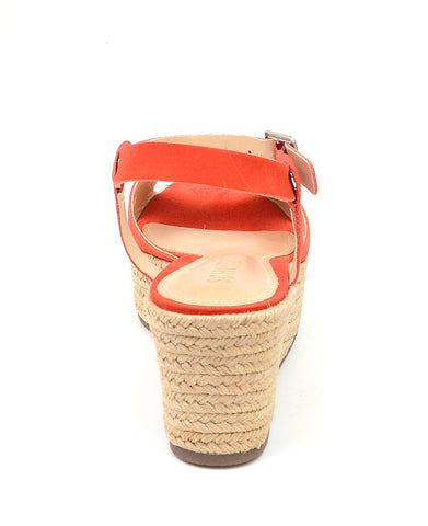 Schutz Devinelli Nice Orange Strappy Open Toe Espadrille Heeled Platform Sandals