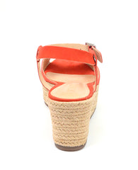 Schutz Devinelli Nice Orange Strappy Open Toe Espadrille Heeled Platform Sandals