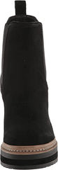 Steve Madden Lexa Black Suede Zipper Rounded Toe Block Heel Womens Ankle Boots