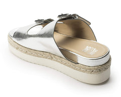 Jane and the Shoe Jojo Silver Two Buckle Fashion Open Toe Platform Sandals