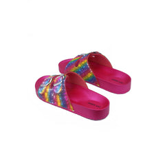 Cape Robbin Minecrft Slide Sandal Fuchsia Slip On Open Toe Buckle Mule Sandals
