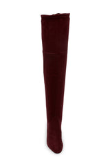 Charles David Sycamore Merlot Burgundy Suede Block Heel Over-The-Knee Boots