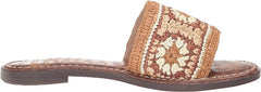 Sam Edelman Gracey Natural Multi Rounded Open Toe Woven Slip On Flats Sandals
