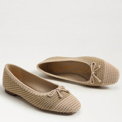 Sam Edelman Madison Dark Natural/Summer Sand Squared Toe Slip On Ballet Flats