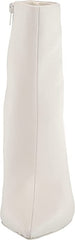 Steve Madden Elysia White Leather Stiletto Heel Pointed Toe Fashion Ankle Boots