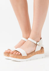 Steve Madden Roselita Ankle Strap Cork Lightweight Platform Wedge Sandals