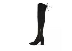 Circus by Sam Edelman Hanover Black Lace Back Signature Pointed-Toe Thigh-High Boots
